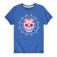 thumbnail image 1 of Barbie - Dia De Los Muertos Skull - Toddler And Youth Short Sleeve Graphic T-Shirt, 1 of 5
