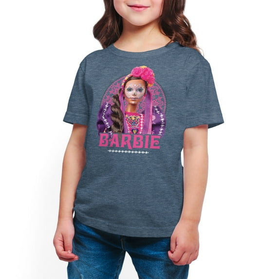 Barbie - Dia De Muertos - Toddler And Youth Girls Short Sleeve Graphic T-Shirt