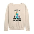 thumbnail image 1 of Barbie - Do More of What Makes You Awesome - Women's Lightweight French Terry Long Sleeve Shirt, 1 of 4
