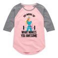 thumbnail image 1 of Barbie - Do What Makes You Awesome - Toddler And Youth Girls Raglan Graphic T-Shirt, 1 of 3