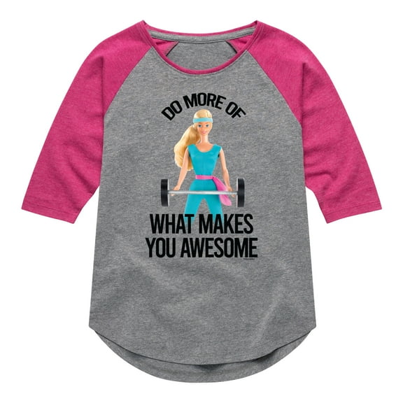 Barbie - Do What Makes You Awesome - Toddler And Youth Girls Raglan Graphic T-Shirt