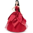 thumbnail image 1 of Barbie Doll, Barbie Signature 2022 Holiday Doll, Black Hair, 1 of 7