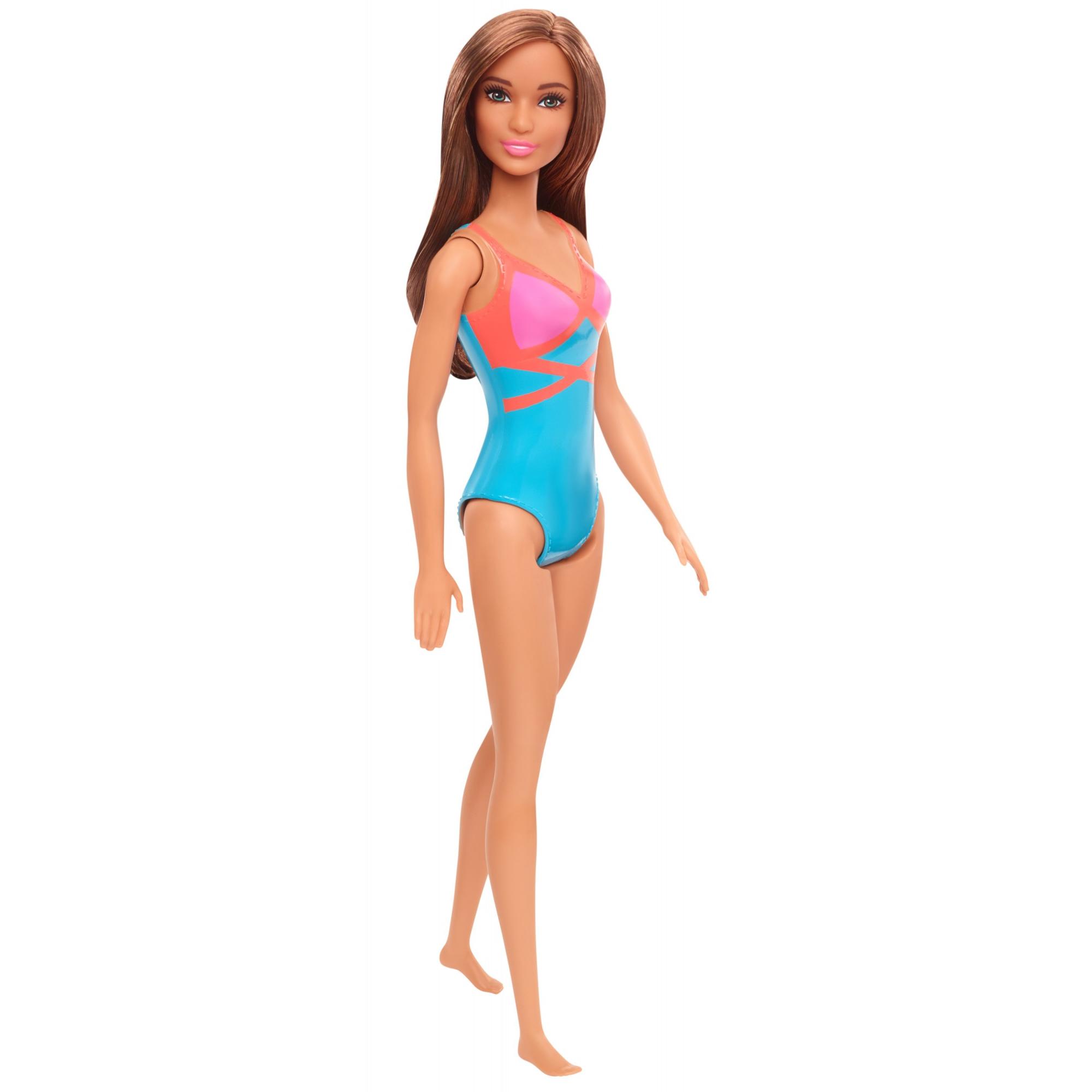 Barbie Doll, Brunette, Wearing Swimsuit, For Kids 3 To 7 Years Old, Brunette - image 1 of 6