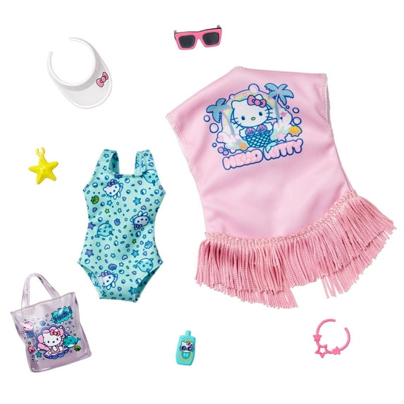 Barbie Doll Clothes: Hello Kitty & Friends Fashion Pack with Swimsuit Look & 6 Accessories