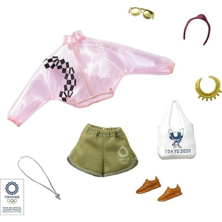 Barbie Doll Clothes: Olympic Games Tokyo 2020 Fashion Pack with Outfit And 6 Accessories