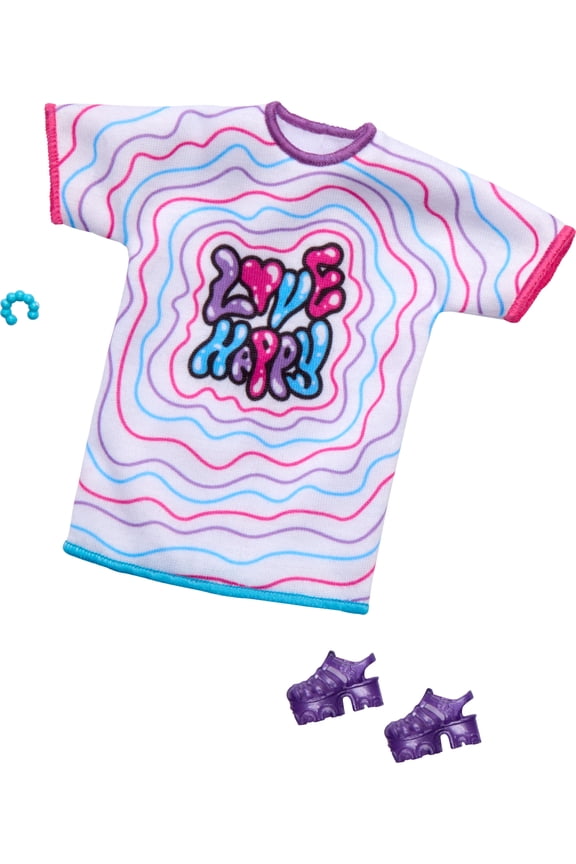 Doll Clothing, Fashion Pack with Oversized T-shirt Dress & Accessories (1 Outfit)