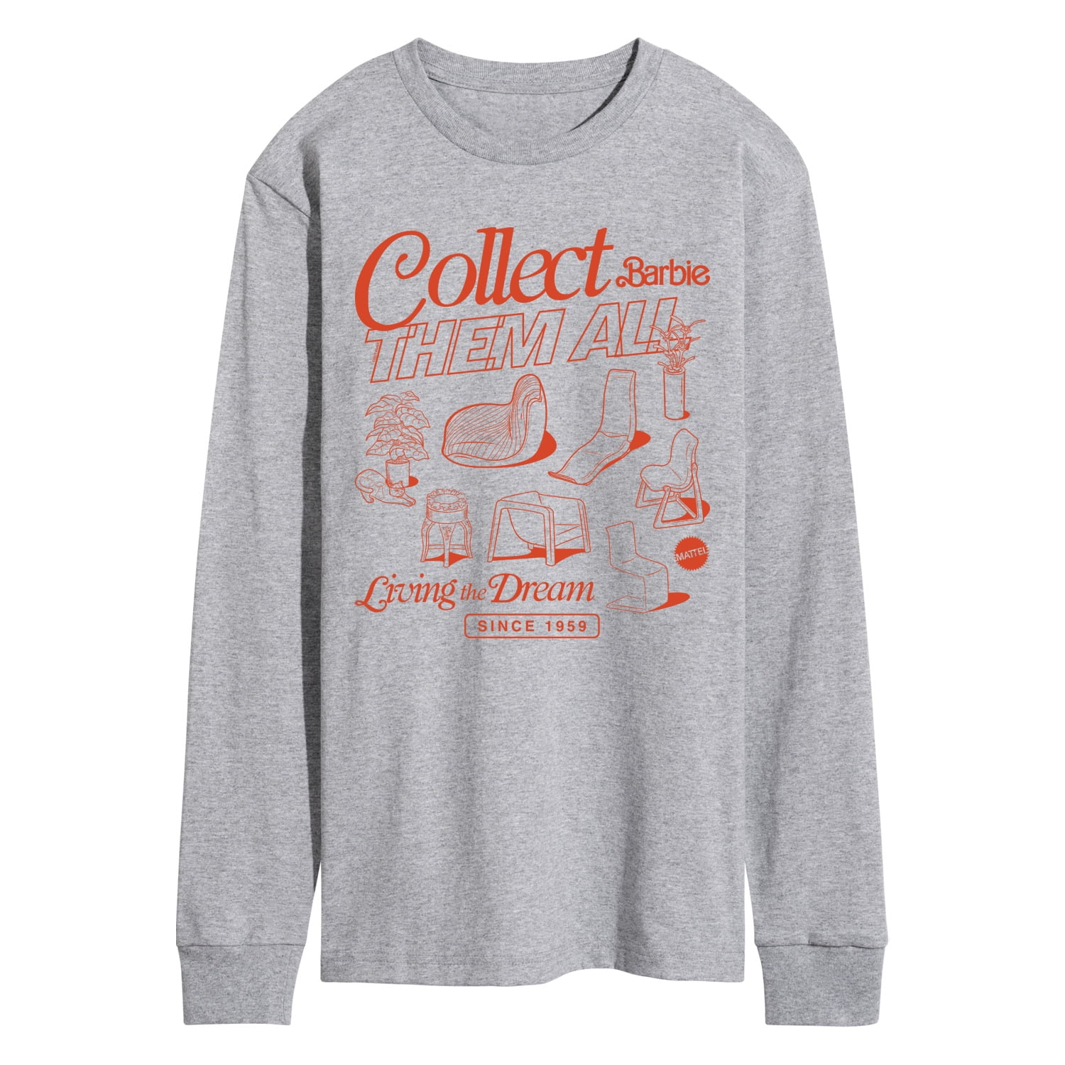 Barbie Doll Furniture Men #39 s Long Sleeve Graphic T Shirt Walmart com Barbie Doll Furniture Men #39 s Long Sleeve Graphic T Shirt Walmart com