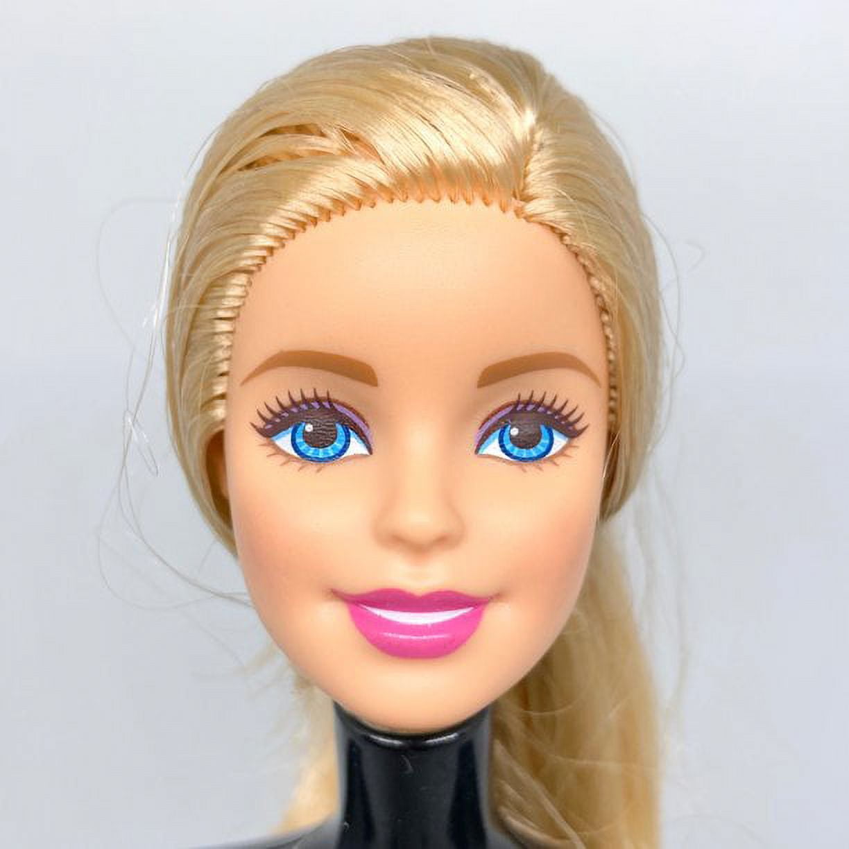 Barbie Doll Loose Head Only Pink Blue Eyes Blond Straight Hair