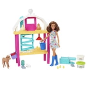Barbie Doll Playset, Hatch & Gather Egg Farm with Animals, Coop, Dough, Mold, Kids Toys