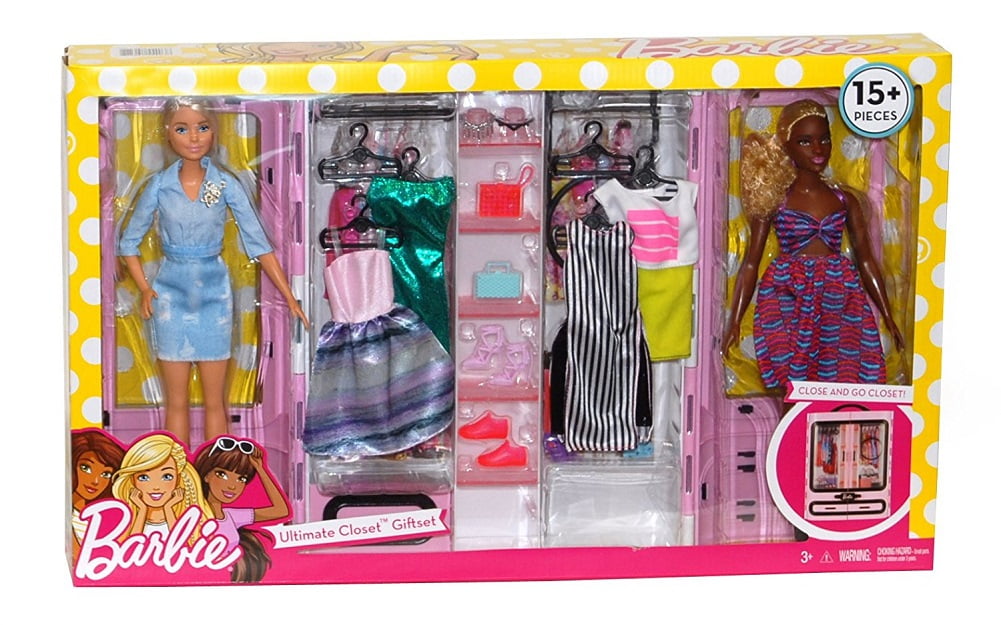 Barbie Doll Playsets - Ultimate Closet Giftset - 15+ Pieces Includes: 2 Dolls, Closet, Clothes