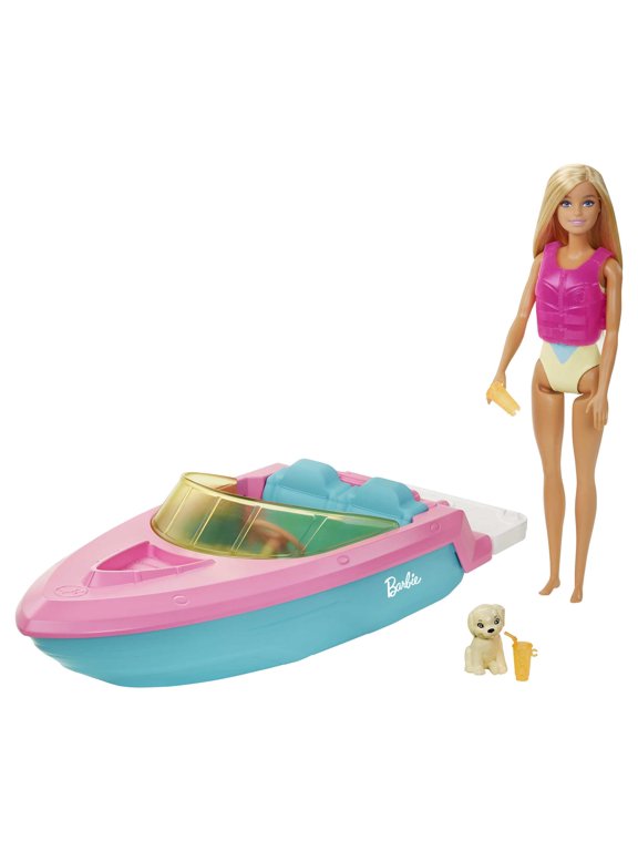 Doll and Boat Doll Playset with Puppy and Accessories