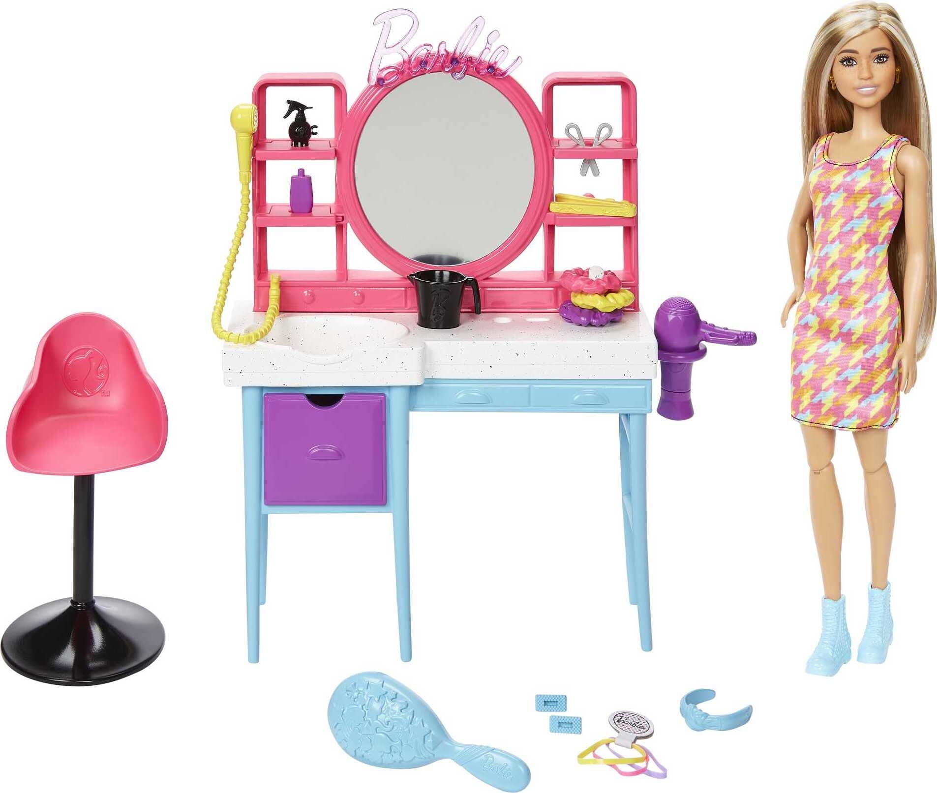 Barbie Doll And Hair Salon Playset