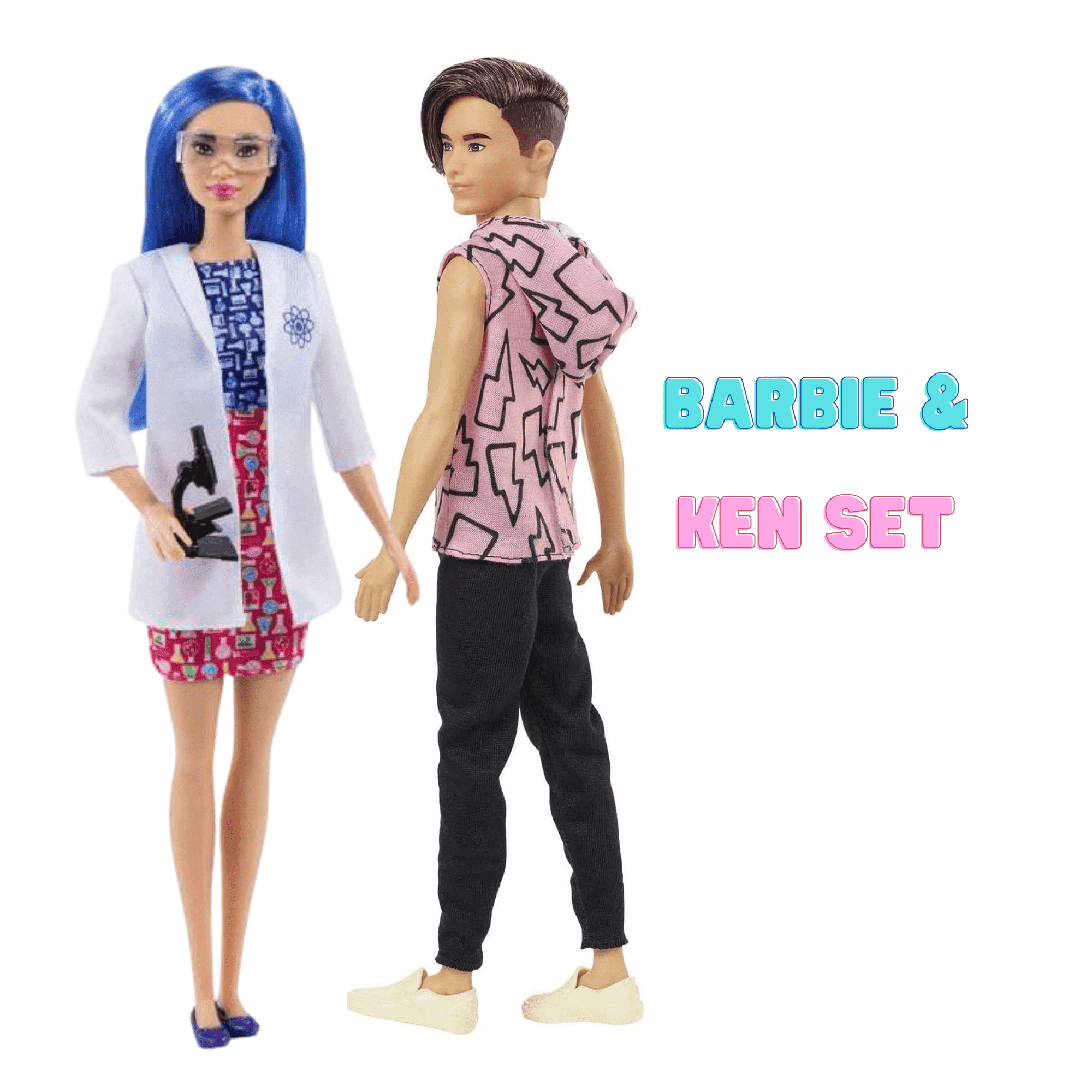 Barbie Doll and Ken Fashionista Doll Toy set with 2 Extra Outfit for girls 3 to 8 Years Old