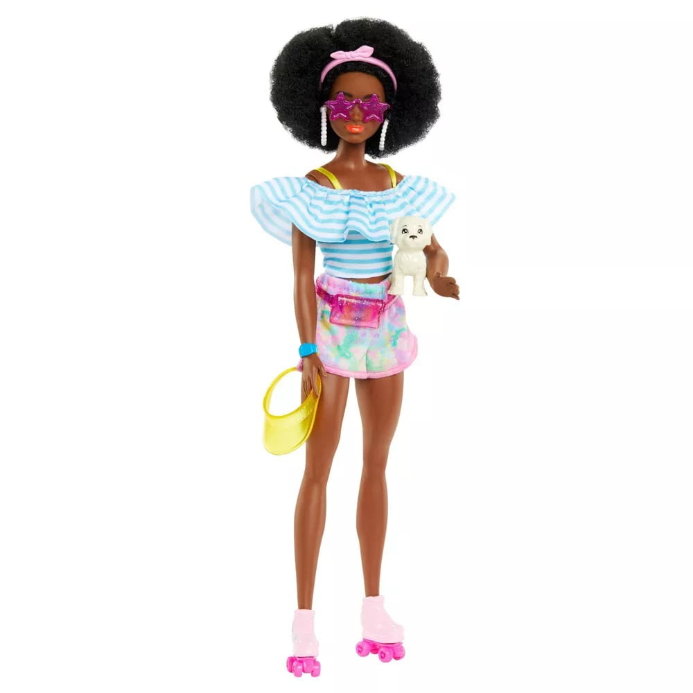 Barbie Doll with Roller Skates Fashion Accessories and Pet Puppy -  Walmart.com