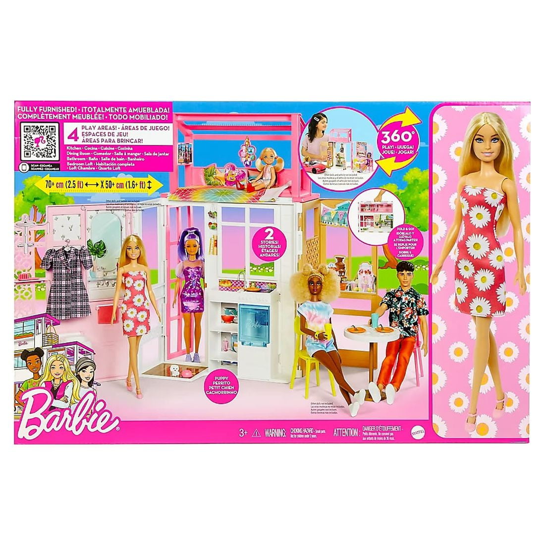 Barbie Estate Fully Furnished Close & Go House with Themed Accessories 