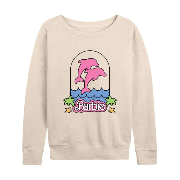 Barbie Dolphin Logo  - Ladies French Terry Long Sleeve Shirt