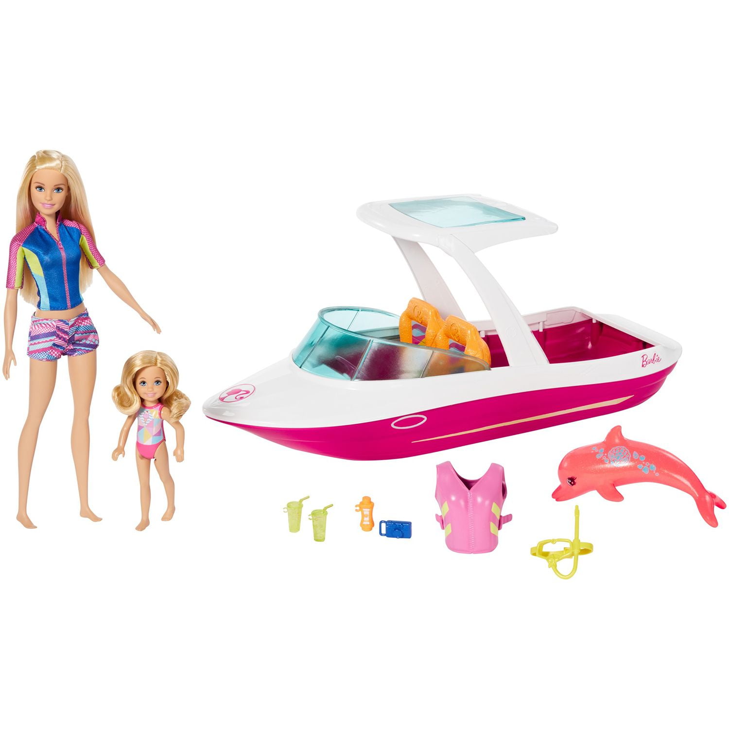 Barbie Dolphin Magic Ocean View Boat Mattel 2016 Speed Boat Doll Puppies  Camera
