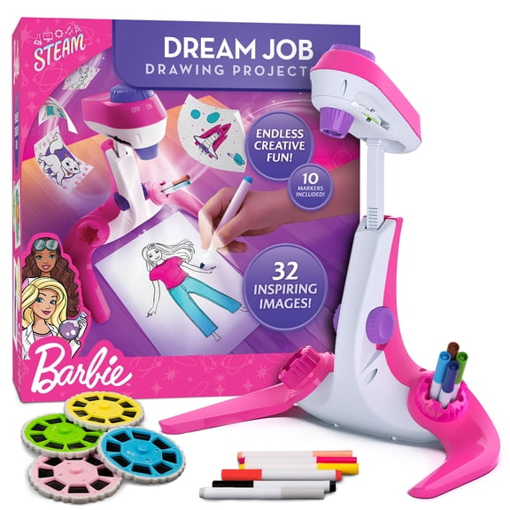 Barbie Dream Job Drawing Projector Art Kit for Kids Ages 5+, 32 Career Images