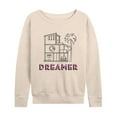 thumbnail image 1 of Barbie - Dreamer - Dreamhouse Lauout - Women's Lightweight French Terry Long Sleeve Shirt, 1 of 4
