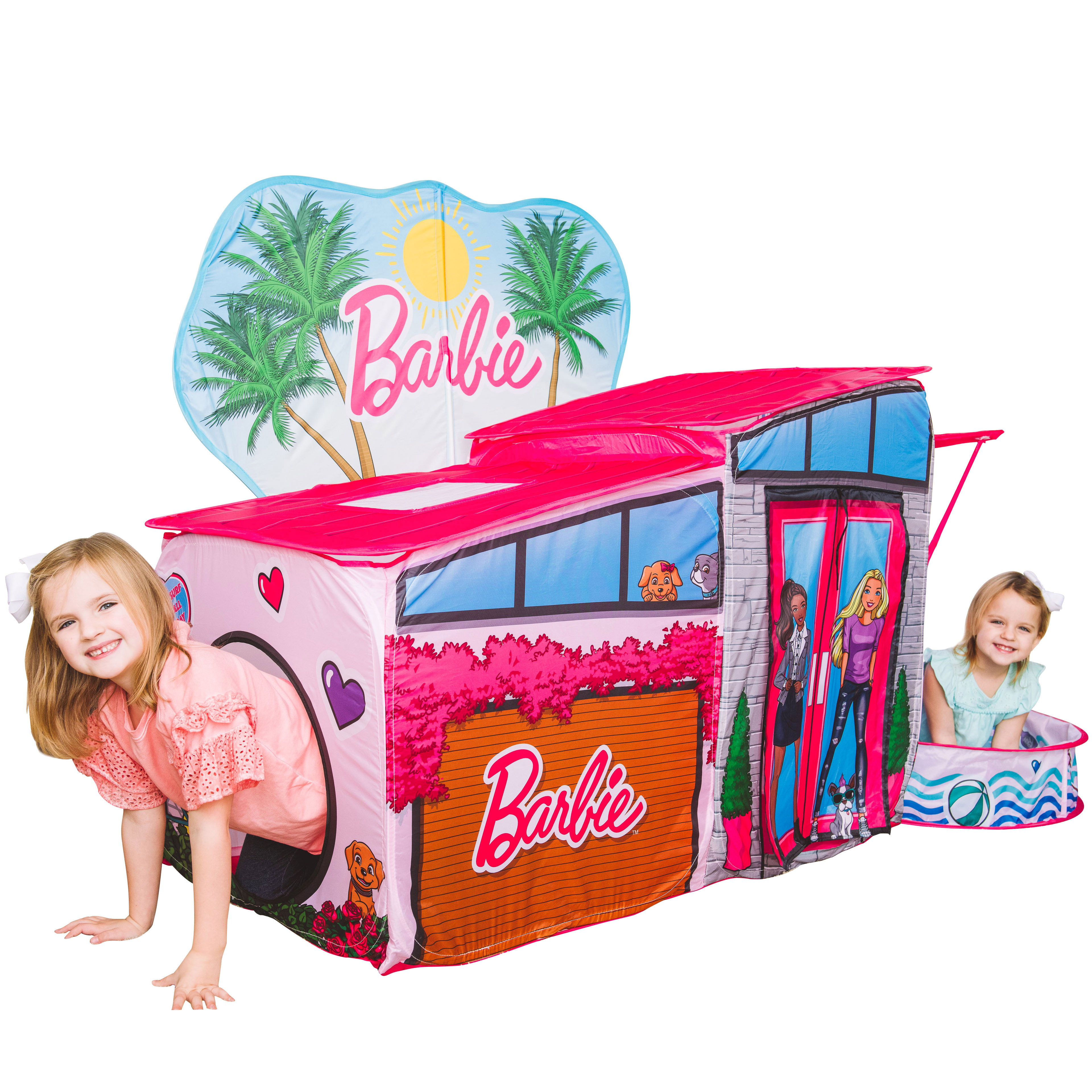 Barbie Dreamhouse 7' Pop-Up Play Tent, Easy Assembly Includes 20 Plastic Balls, Children Ages 3+ - image 1 of 10