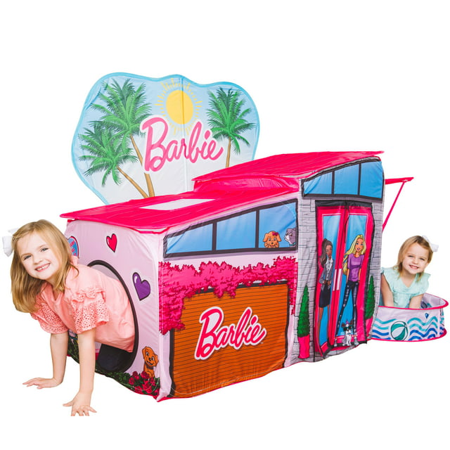 Barbie Dreamhouse 7' Pop-Up Play Tent, Easy Assembly Includes 20 Plastic Balls, Children Ages 3+