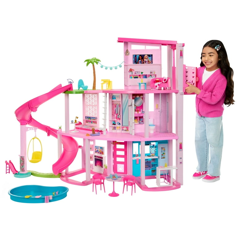 Barbie Dreamhouse, 75+ Pieces, Pool Party Doll House with 3 Story