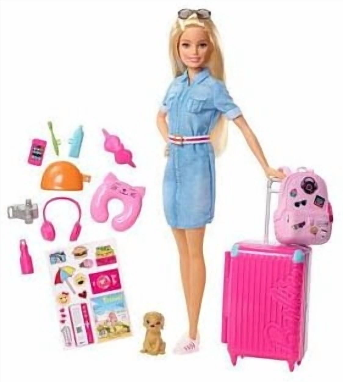 Barbie Dreamhouse Adventures Travel Doll & 10+ Accessories, Working Suitcase, Blonde Fashion Doll