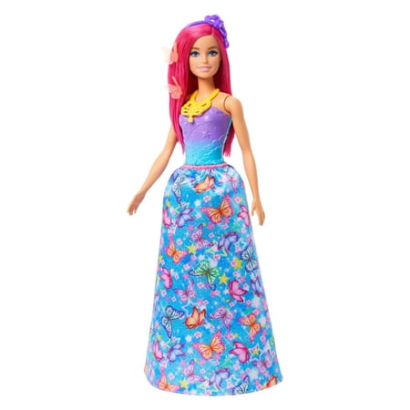 Barbie Advent Calendar with Doll & 24 Surprise Accessories Including Unicorn & 3 Pets, Transform Pink-Haired Fashion Doll into Mermaid, Fairy & More