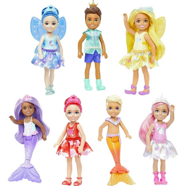 Barbie Dreamtopia Chelsea Fairytale Doll 7-Pack, Toy for 3 Year Olds ...