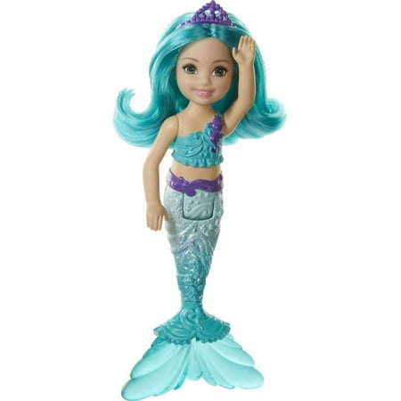 Barbie Dreamtopia Chelsea Mermaid Small Doll with Teal Hair & Tail, Tiara Accessory (6.5-inch)