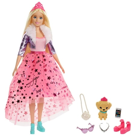 Barbie Dreamtopia Doll & Accessories, Blonde Doll with Star Skirt, Pet Puppy & Fashion Accessories, 3 to 7 Years