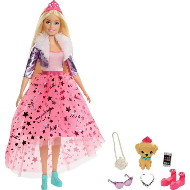 Barbie Dreamtopia Doll & Accessories, Blonde Doll with Star Skirt, Pet Puppy & Fashion Accessories, 3 to 7 Years