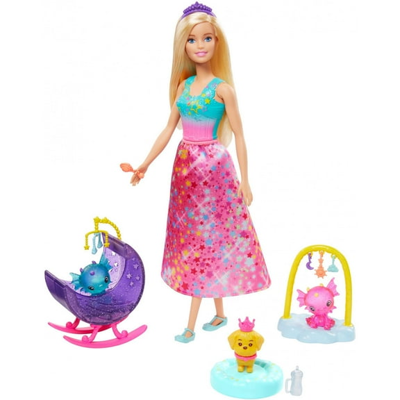 Barbie Dreamtopia Dragon Nursery Playset With Barbie Princess Doll And Accessories