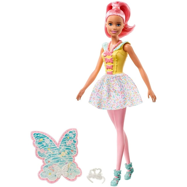 Barbie Dreamtopia Fairy Doll, Pink Hair & Candy-Decorated Wings
