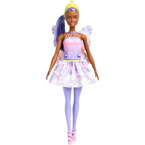 Barbie Dreamtopia Fairy Doll, Purple Hair & Star-Decorated Wings