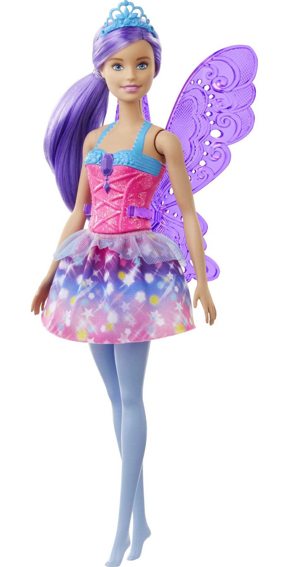 Barbie Dreamtopia Fairy Doll with Purple Hair, Removable Wings & Tiara Accessory - image 1 of 6