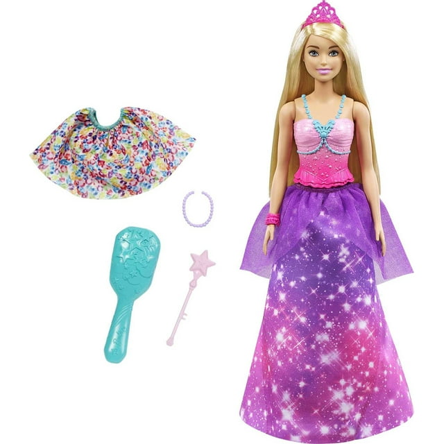 Barbie Dreamtopia Fantasy Doll, 2-in-1 Royal to Mermaid Transformation with Accessories