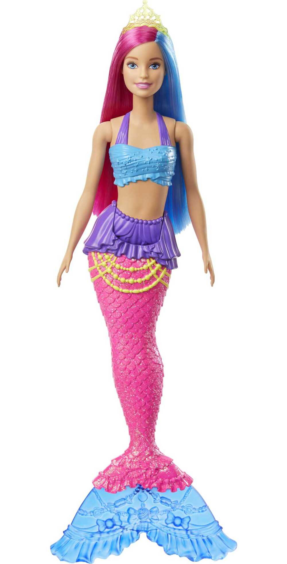Barbie Dreamtopia Mermaid Doll with Pink & Blue Hair & Tail, Plus Tiara Accessory - image 1 of 6