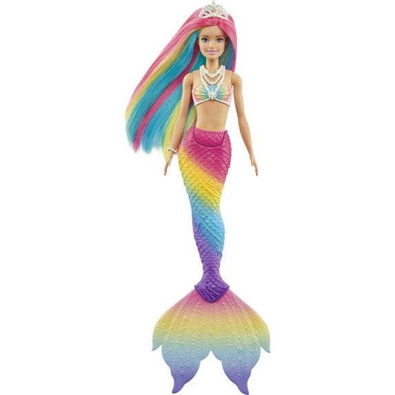 Barbie Dreamtopia Mermaid Doll with Rainbow Hair, Blue Eyes & Color-Change Feature