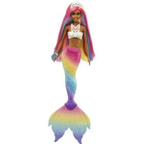 Barbie Dreamtopia Mermaid Doll with Rainbow Hair, Light Brown Eyes & Color-Change Feature