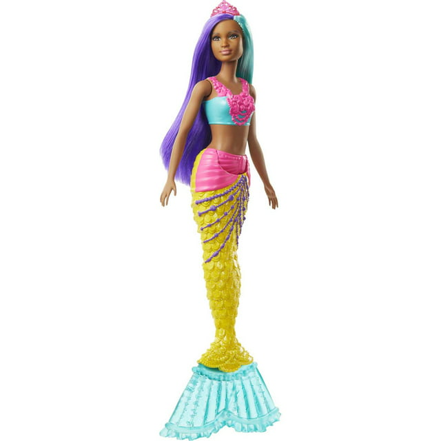 Barbie Dreamtopia Mermaid Doll with Teal & Purple Hair, Yellow Tail & Tiara Accessory