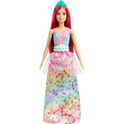 Barbie Dreamtopia Royal Doll with Dark-Pink Hair Wearing Removable Skirt, Shoes & Headband