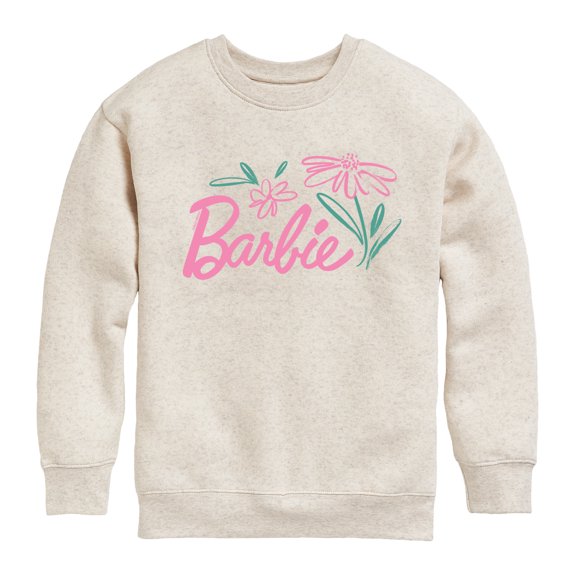 Barbie - Easter - Brushed Flowers - Toddler And Youth Crewneck Fleece Sweatshirt