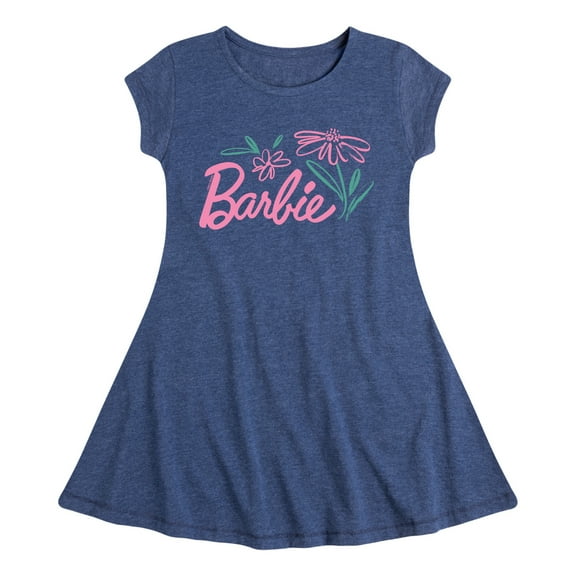 Barbie - Easter - Brushed Flowers - Toddler And Youth Girls Fit And Flare Dress