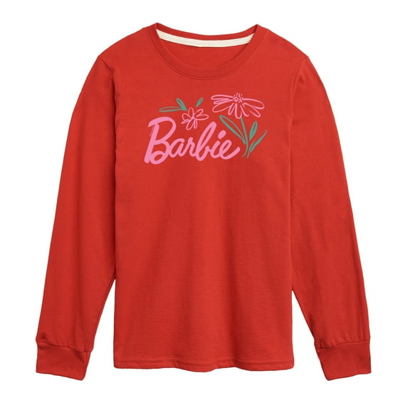 Barbie - Easter - Brushed Flowers - Toddler And Youth Long Sleeve Graphic T-Shirt