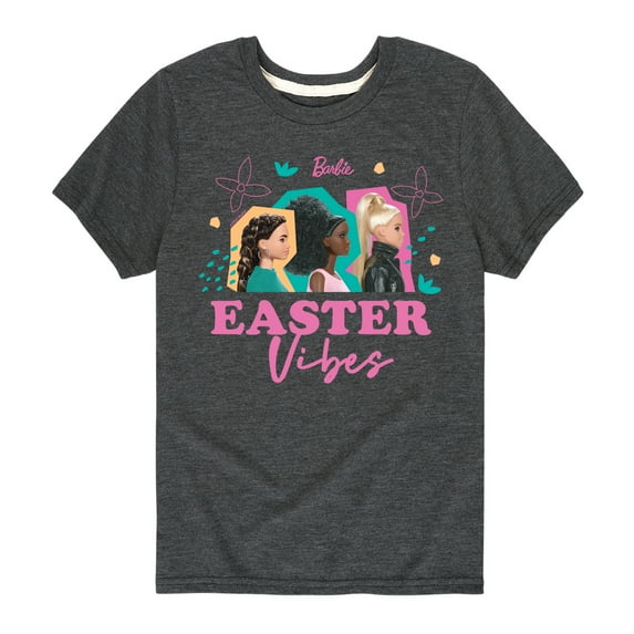 Barbie - Easter - Easter Vibes - Color Block Background with Barbies - Toddler And Youth Short Sleeve Graphic T-Shirt