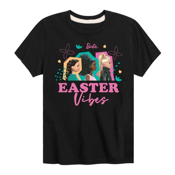 Barbie - Easter - Easter Vibes - Color Block Background with Barbies - Toddler And Youth Short Sleeve Graphic T-Shirt