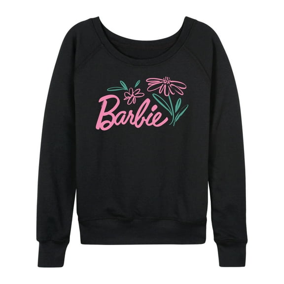 Barbie - Easter - Hand Painted Flowers - Women's Lightweight French Terry Long Sleeve Shirt