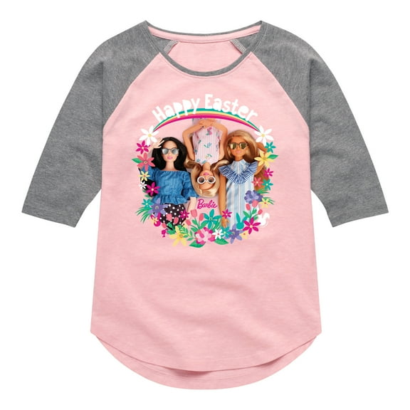 Barbie - Easter - Happy Easter from Barbie - Toddler And Youth Girls Raglan Graphic T-Shirt