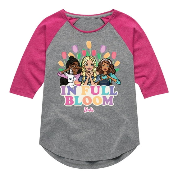Barbie - Easter - In Full Bloom - Toddler And Youth Girls Raglan Graphic T-Shirt